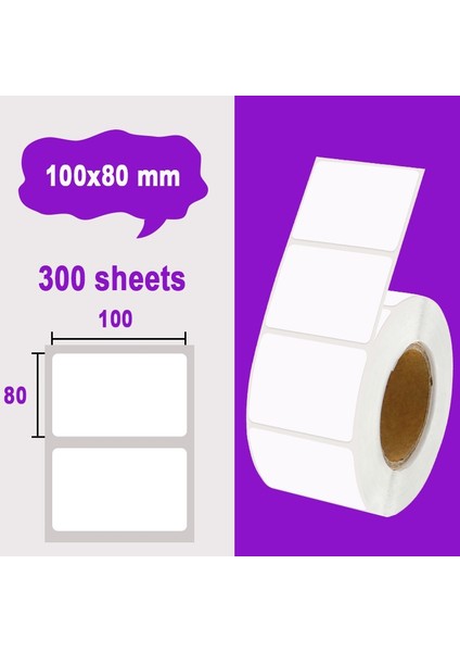 100X80MM-300PCS Tarzı Termal Etiket Etiket Kağıdı Su Geçirmez Yırtılmaz Pp Termal Sentetik Kağıt Etiket Genişliği mm Taze Soğuk Zincir Için (Yurt Dışından)