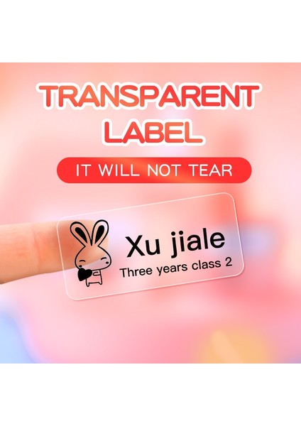 Şeffaf B Stili Niimbot D11D110 D61 Etiket Baskı Kağıdı Kitap Kırtasiye Kutusu Öğle Yemeği Kutusu Su Bardağı Su Geçirmez Karikatür Adı Etiket (Yurt Dışından) modelleri