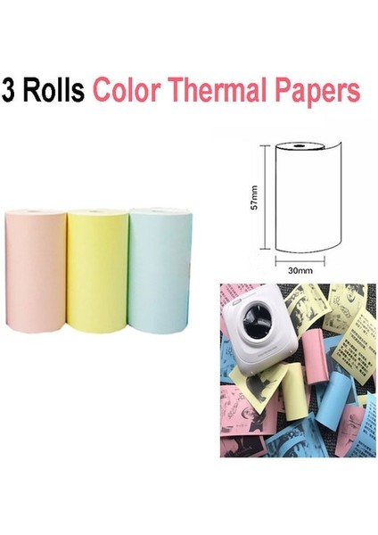 3 Rulo Renkler Stili 3 5 Rulo Termal Kağıt Etiket Kağıdı Etiket Kağıdı Fotoğraf Kağıdı Renkli Kağıt Için Peripage Paperang Cat Fotoğraf Yazıcısı (Yurt Dışından)