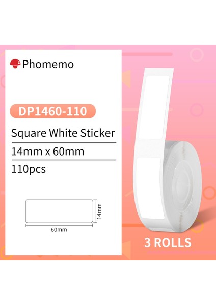Kare Beyaz 1460 Stili Phomemo D30 Termal Etiket Kendinden Yapışkanlı Etiket Kağıdı D30D30PRO Etiket Yazıcı Için Şeffaf Daire Ev Ofis Için Uygun (Yurt Dışından)