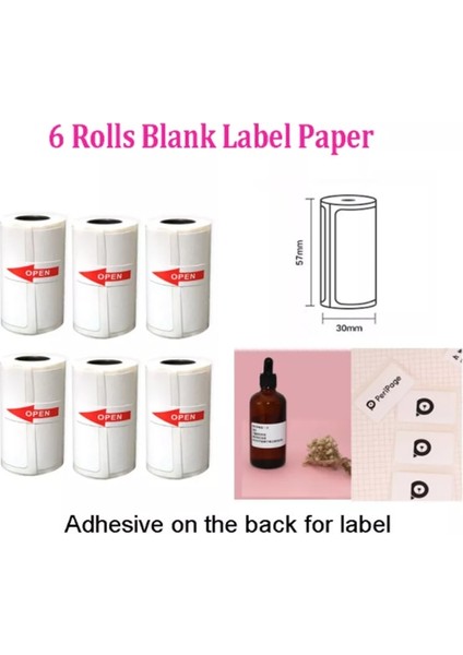6 Rulo Boş Etiket Stili Peripage A6 A9 Kağıt Yapışkanlı Termal Etiket Fotoğraf Kağıdı Beyaz Renk Şeffaf Etiket Paperang Memobird Iprinter Için (Yurt Dışından) fiyatları