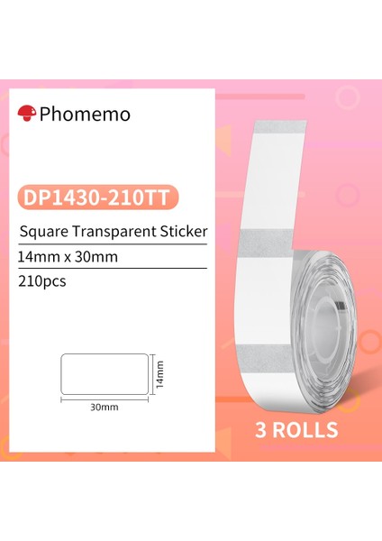 Trans Meydanı 1430 Stili Phomemo D30 Termal Etiket Kendinden Yapışkanlı Etiket Kağıdı D30D30PRO Etiket Yazıcı Için Şeffaf Daire Ev Ofis Için Uygun (Yurt Dışından)