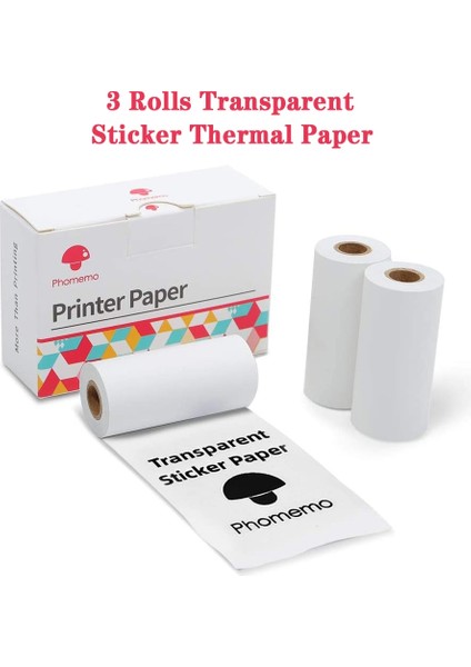 Şeffaf Stil Phomemo Termal Etiketler Fotoğraf Kağıdı Phomemo SM02PRO Yazıcı Için Kendinden Yapışkanlı Etiket Etiket Fotoğraf Kağıdı Mürekkepsiz (Yurt Dışından)