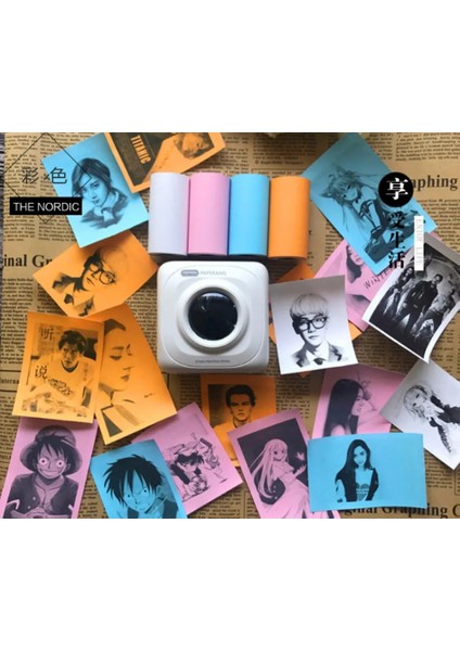 12 Pembe Stil Yazdırılabilir Beyaz Termal Kağıt Rulo Renkli Termal Etiket Termal Yazıcı Için 57*30MM Peripage A6 A9 Paperang (Yurt Dışından)