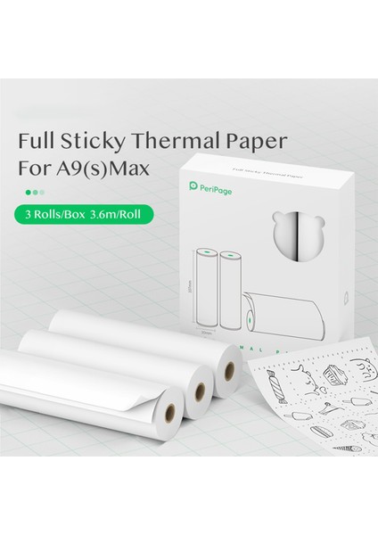 Tip 2 Stili 3 Rulo Peripage Termal Kağıt Rulosu Bpa Içermez Yapışkansız Fiş Baskı Kağıdı Suya Dayanıklı Yağa Dayanıklı Sürtünmeye Dayanıklı (Yurt Dışından)