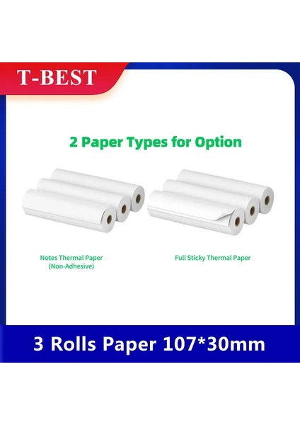 Tip 2 Stili 3 Rulo Peripage Termal Kağıt Rulosu Bpa Içermez Yapışkansız Fiş Baskı Kağıdı Suya Dayanıklı Yağa Dayanıklı Sürtünmeye Dayanıklı (Yurt Dışından)