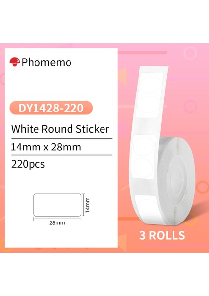 Yuvarlak Beyaz 1428 Stili Phomemo D30 Termal Etiket Kendinden Yapışkanlı Etiket Kağıdı D30D30PRO Etiket Yazıcı Için Şeffaf Daire Ev Ofis Için Uygun (Yurt Dışından)