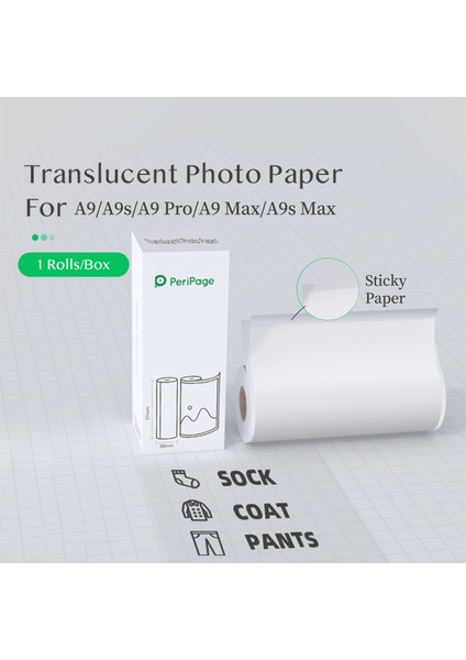 56 x 30 mm Stili Peripage Yarı Saydam Fotoğraf Etiketi Bpa Içermeyen Yapışkanlı Termal Kağıt Rulosu Yapışkan Kağıt Su Geçirmez Peripage A6A8A9A9SA9 Pro Için (Yurt Dışından) fırsatları