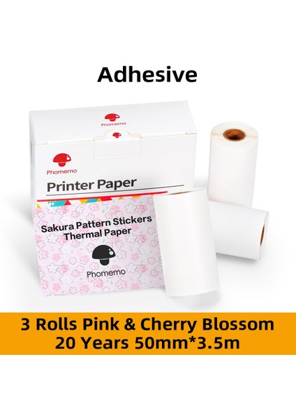 Sakura Sricker Tarzı Phomemo Termal Kağıt Altın Etiket Renkli Kağıt x Için Phomemo SM02PRO Cep Yazıcısı, 3 Rollbox (Yurt Dışından)