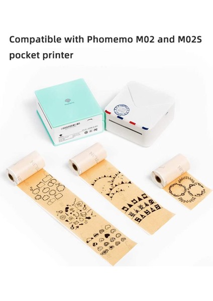 Sakura Sricker Tarzı Phomemo Termal Kağıt Altın Etiket Renkli Kağıt x Için Phomemo SM02PRO Cep Yazıcısı, 3 Rollbox (Yurt Dışından)