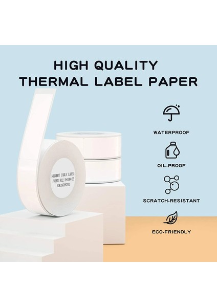 2 Mavi Kablo Stili Nıımbot D11D110 Termal Etiket Makinesi Kağıt Çıkartmalar Ofis Ev Kablosu Için Su Geçirmez Yırtılmaya Dayanıklı Yedek (Yurt Dışından) fırsatları