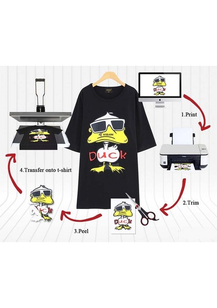 10 Açık Renk Stili Inkjet Termal Transfer Kağıdı Tişört A4 Açık Siyah Pamuklu Giysi Termal Transfer Kağıdı, Koyu Renklerin Transferi Için Kullanılır (Yurt Dışından) indirimleri