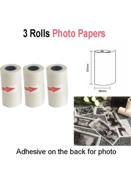 3 Fotoğraf Kağıdı Stili Peripage A6 A9 Kağıt Yapışkanlı Termal Etiket Fotoğraf Kağıdı Beyaz Renk Şeffaf Etiket Paperang Memobird Iprinter Için (Yurt Dışından) fiyatları