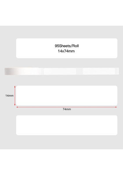 14X74MM-95 Yaprak Stili Aibecy Boş Etiket Kağıdı Kendinden Yapışkanlı Termal Kağıt Rulosu D30 Termal Yazıcı ile Uyumlu 15*yaprak Rulo (Yurt Dışından)