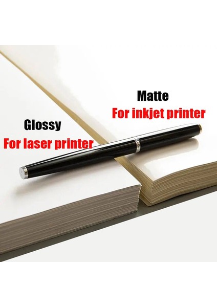 A5 Parlak 100 Yaprak Stili A4 Beyaz Yapışkanlı Etiket A5 Kendinden Yapışkanlı Baskı Kağıdı Etiket Arka Tutkallı Etiketler Yazma Mat Mürekkep Püskürtmeli Lazer Yazıcı Için (Yurt Dışından)