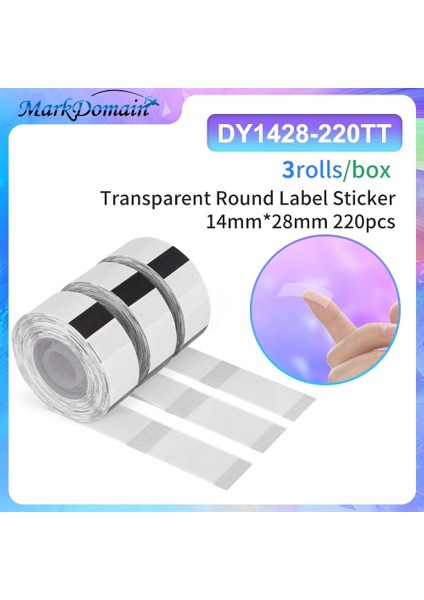 Trans Yuvarlak 1428 Stili Phomemo D30 Termal Etiket Biletleri Kağıt D30 Etiket Yazıcısı Kendinden Yapışkanlı Şeffaf Kare Yuvarlak Isim Etiketleri Kağıt 3 Rollsbox (Yurt Dışından)
