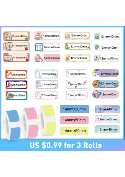 Trans Yuvarlak 1428 Stili Phomemo D30 Termal Etiket Biletleri Kağıt D30 Etiket Yazıcısı Kendinden Yapışkanlı Şeffaf Kare Yuvarlak Isim Etiketleri Kağıt 3 Rollsbox (Yurt Dışından)