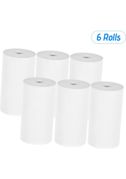 Beyaz Stil 6 Rulo Termal Makbuz Kağıt Rulosu 57*30MM (2.17*1.18IN) Yazarkasa Pos Makbuz Yazıcısı Için Fatura Bilet Baskısı (Yurt Dışından)
