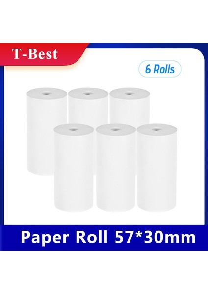 Beyaz Stil 6 Rulo Termal Makbuz Kağıt Rulosu 57*30MM (2.17*1.18IN) Yazarkasa Pos Makbuz Yazıcısı Için Fatura Bilet Baskısı (Yurt Dışından) modelleri