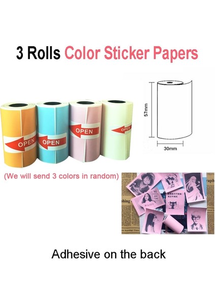 3 Renkli Etiket Stili Peripage A6 A9 Kağıt Yapışkanlı Termal Etiket Fotoğraf Kağıdı Beyaz Renk Şeffaf Etiket Paperang Memobird Iprinter Için (Yurt Dışından) fiyatları