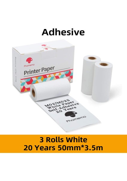 Beyaz 20 Yıl Stili SM02PRO Mini Yazıcı Için Papel Phomemo Yapışkan Termal Kağıt Yazdırılabilir Fotoğraf Kağıdı (Yurt Dışından)