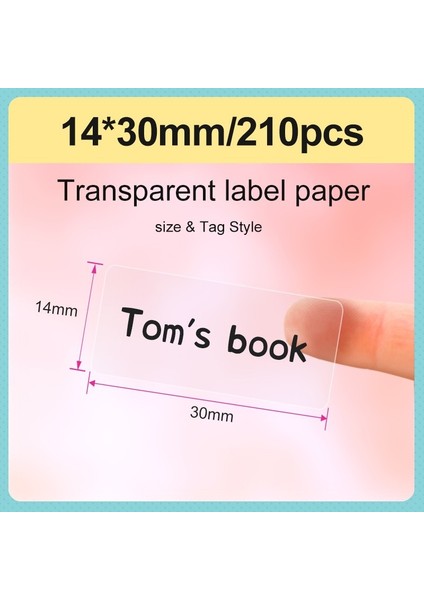 14X30MM-210PCS Tarzı Niimbot D11D110 Termal Şeffaf Kağıt Su Geçirmez ve Yağ Geçirmez Ev Depolama Sınıflandırması Gıda Üretim Etiketi (Yurt Dışından)