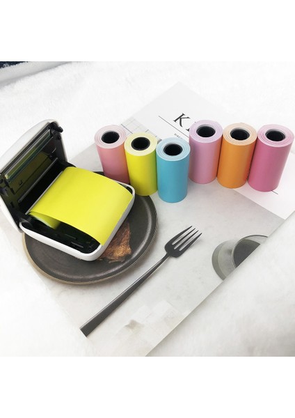 Pembe Tarzı 6 Adet Rulo Termal Kağıt 57 x Yazdırılabilir Etiket Kağıdı Termal Kağıt Peripage Yazıcı Için Kendinden Yapışkanlı Paperang (Yurt Dışından)
