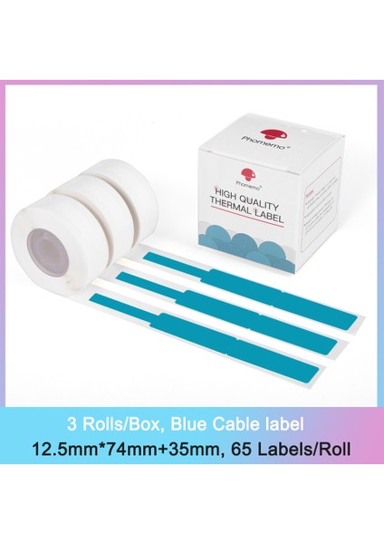 Kablo Etiketi Mavi Stil Phomemo D30 Için Etiket Kağıdı Termal Etiket Biletleri Kağıt Kendinden Yapışkanlı Şeffaf Kare Yuvarlak Isim Etiketleri Kağıt 3 Rollsbox (Yurt Dışından)