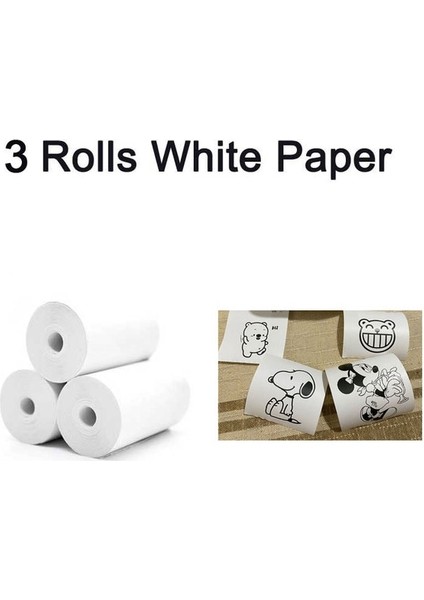 3 Beyaz Kağıt Stili Fotoğraf Kağıdı Anında Yazıcı Için Termal Baskı Kamera Çift Lens Ekran Video Çocuklar Açık Hediye Dıy Sticker (Yurt Dışından)