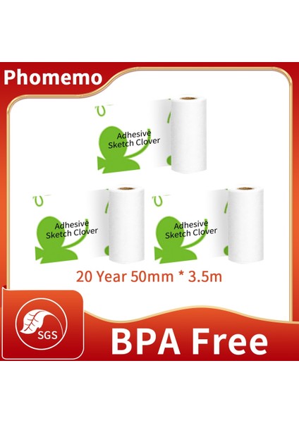 Beyaz Yapışkan Olmayan Stil Phomemo Kendinden Yapışkanlı Termal Kağıt Rulosu SM02PRO Mini Yazıcı Için Temizle Baskı Yazdırılabilir Etiket Mürekkepsiz Etiket Kağıdı (Yurt Dışından)