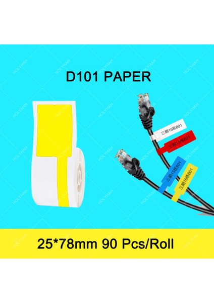 Sarı Kablo Stili Niimbot D Inç Etiket Etiket Kağıt Rulo Beyaz Renk Kablo Etiket Kağıtları Taşınabilir Etiket Termal Yazıcı D101 Ev Ofis (Yurt Dışından)
