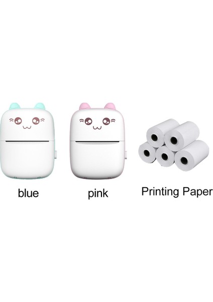 5 Rulo Kağıt Stili 5 Rulo Sevimli Mini Taşınabilir Termal Yazıcı Kağıdı Öğrencileri Makbuz Resimleri Ofis Kablosuz Bluetooth Fotoğraf Etiket Baskı Kağıdı (Yurt Dışından) modelleri