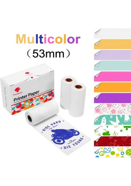 Wt4 Stili 3 Rollsbox Phomemo Kendinden Yapışkanlı Termal Renkli Kağıt Phomemo SM02PRO Yazıcı Için Yazdırılabilir Etiket Etiket Kağıtları (Yurt Dışından)