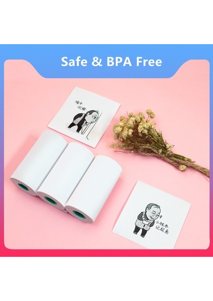 3 Not Kağıt Stili Peripage Termal Kağıt Rulosu Mini Taşınabilir Yazıcı Renkli Etiket Etiket Makbuz Fotoğraf Kağıdı Güvenli Ücretsiz Bpa Pürüzsüz Baskı (Yurt Dışından) fırsatları