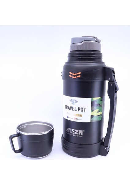 Çift Katmanlı Paslanmaz Çelik Sızdırmaz Termos 1,8 Litre Hacim - Siyah modelleri