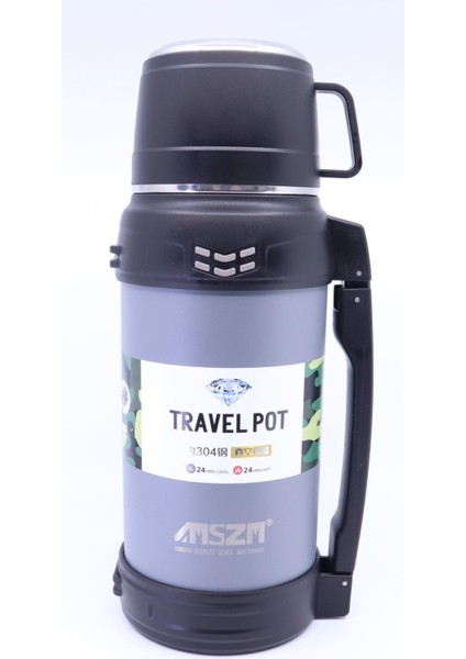Çift Katmanlı Paslanmaz Çelik Sızdırmaz Termos 1,8 Litre Hacim - Gri