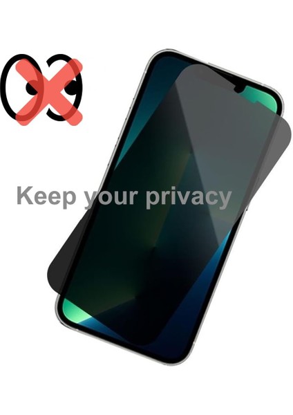 MTK Moveteck Apple Iphone 14 Pro Uyumlu Hayalet Ekran Koruyucu Cam 5d Privacy Yandan Görünmez Gizlilik Sağlayan Ekran Koruyucu Camı Tam Kaplar