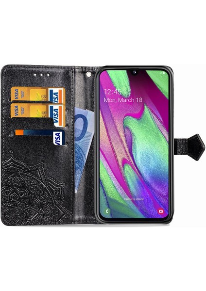 Samsung A40 Flip Kapak Zarif Desen Basit Iş Deri (Yurt Dışından) fırsatları