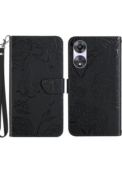 Oppo A38 4g Için KILIF/A18 Pu Deri Bilek Kayışı Deri ile Kapak Çevirin (Yurt Dışından)