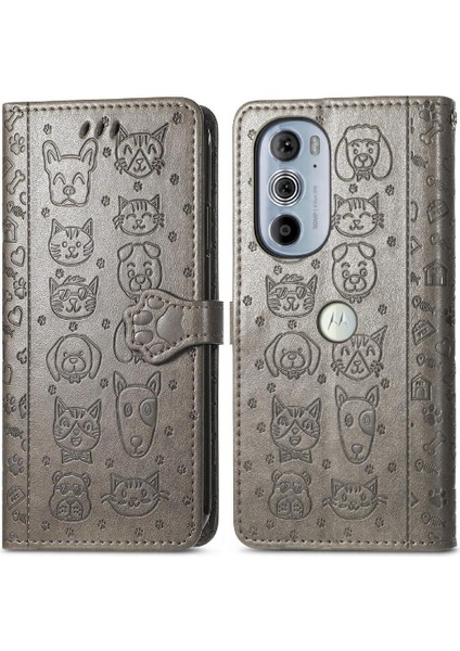 Moto Kenar 30 Pro Flip Kapak Için Kılıf Darbeye Karikatür Hayvanlar Kısa (Yurt Dışından)