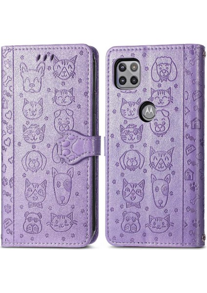 Moto G 5g Kılıf Için Kılıf Karikatür Hayvanlar Kısa Kayış Darbeye (Yurt Dışından)