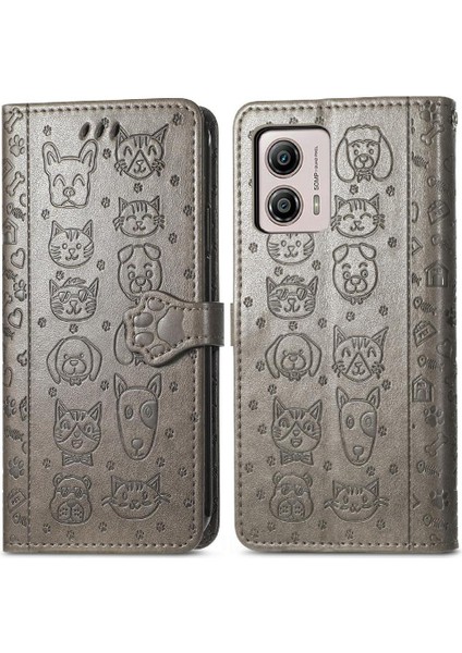 Moto G53 5g Karikatür Hayvanlar Için Kılıf Kısa Kayış Kapak Kapak Darbeye (Yurt Dışından)