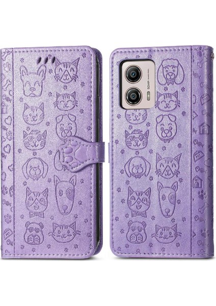 Moto G53 5g Karikatür Hayvanlar Için Kılıf Kısa Kayış Kapak Kapak Darbeye (Yurt Dışından)