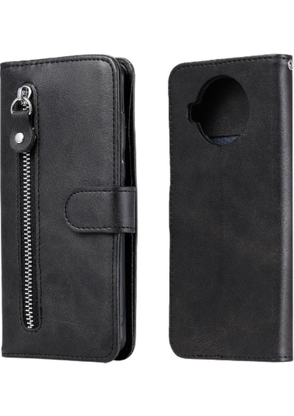 Xiaomi 10T Lite Için Kılıf Deri Kart Yuvası Sahipleri Koruyucu Kapak Fermuar (Yurt Dışından)