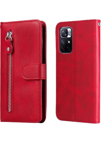 Xiaomi Poco M4 Pro 5g Fermuar Deri Koruyucu Kapak Kart Yuvası (Yurt Dışından)