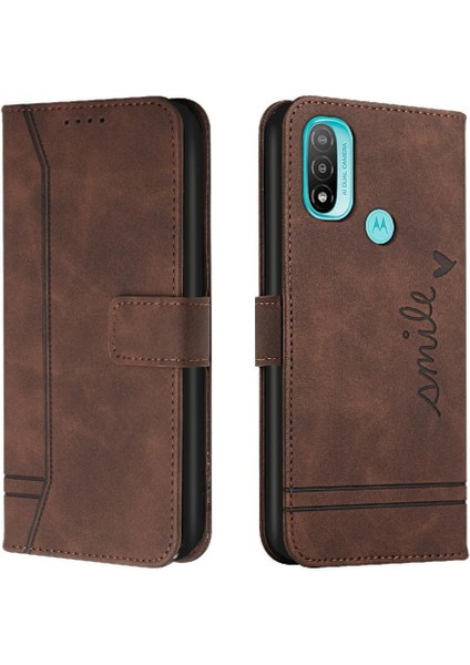 Motorola Moto E20 Flip Folio Cüzdan Kart Yuvaları Kapak Için Telefon Kılıfı El (Yurt Dışından)