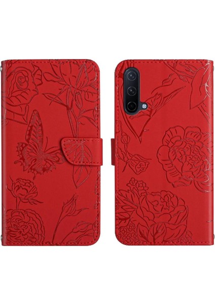 Oneplus Nord Ce 5g Için Kılıf ile Bilek Kayışı Çiçekler ve Kelebekler Durumda (Yurt Dışından)