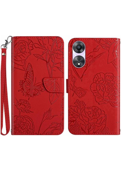 Oppo A38 4g Için KILIF/A18 Pu Deri Bilek Kayışı Deri ile Kapak Çevirin (Yurt Dışından)