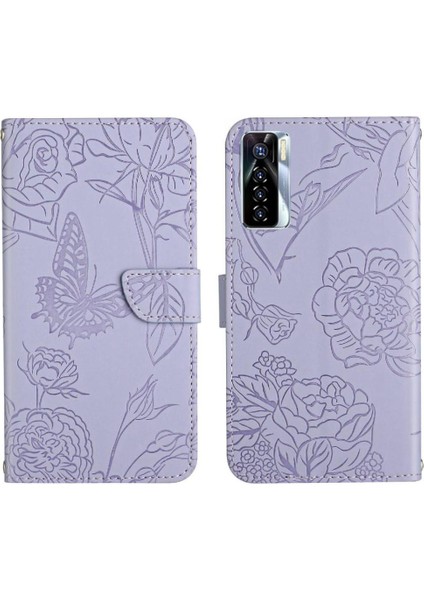 BDT Boutique Tecno Camon 17 Pro Çiçekler ve Kelebekler Anti-Damla Koruma Için Kılıf (Yurt Dışından)