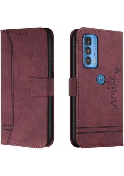 Motorola Moto Kenar 20 Pro Için Telefon Kılıfı El Kayışı Flip Folio Cüzdan Kart (Yurt Dışından)